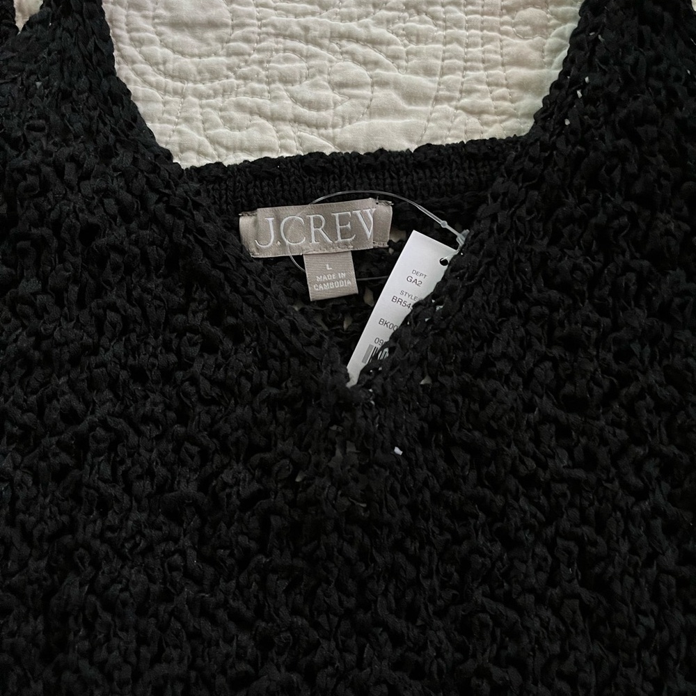 J.Crew new with tags black crocheted top size large - Picture 9 of 12